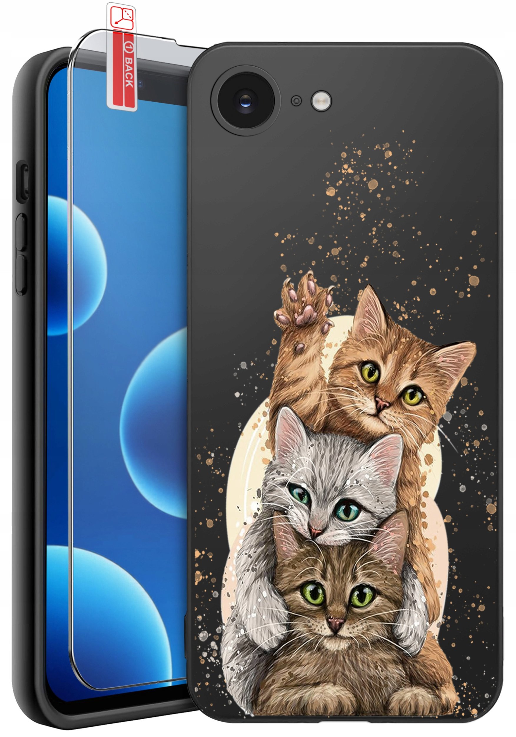 ETUI do iPhone 16e | WZORY | SILIKONOWE MATT CASE + SZKŁO 9H