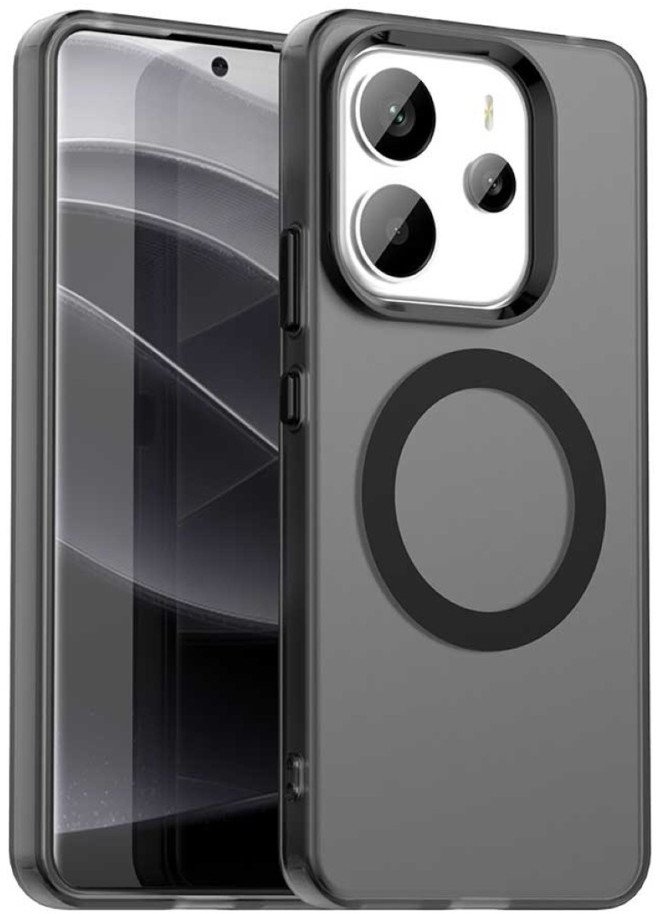 Etui Supero do Xiaomi Redmi Note 14 4G Magsafe, czarno-półprzezroczyste