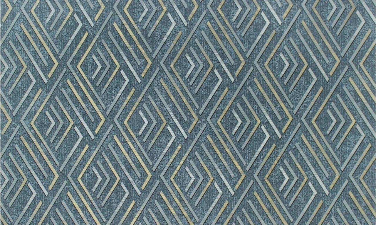 MallDeco TAPETA WINYLOWA LORES DCOR, SZARO-ZŁOTA