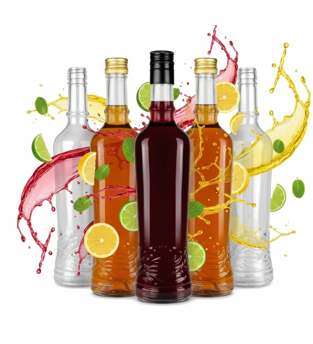 5x Butelki Szklane Na Nalewki TOAST 500ml z Zakrętką Na Alkohol Wino Bimber