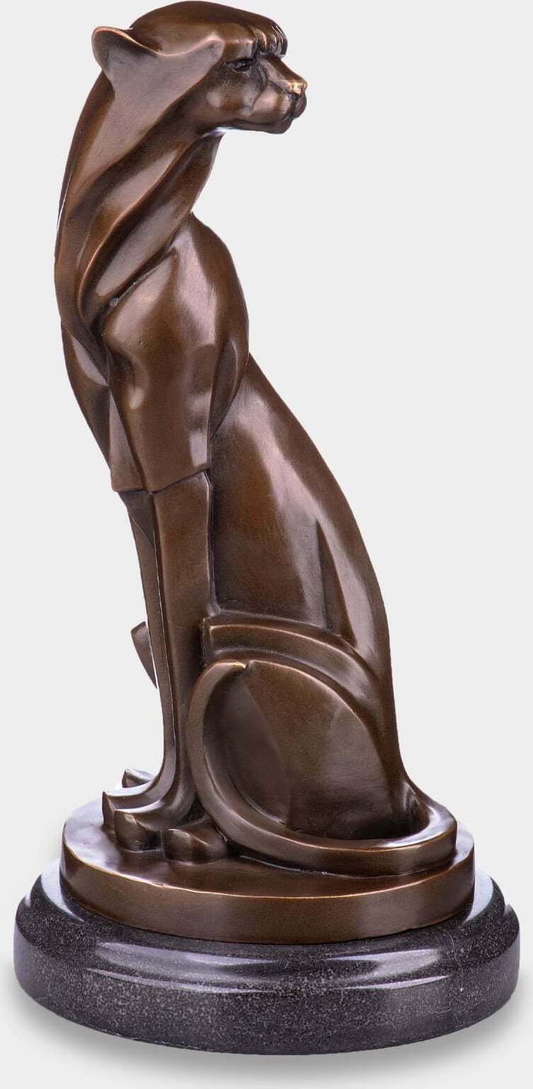 rzezbyzbrazu Siedząca Pantera Modernistyczna Rzeźba z Brązu