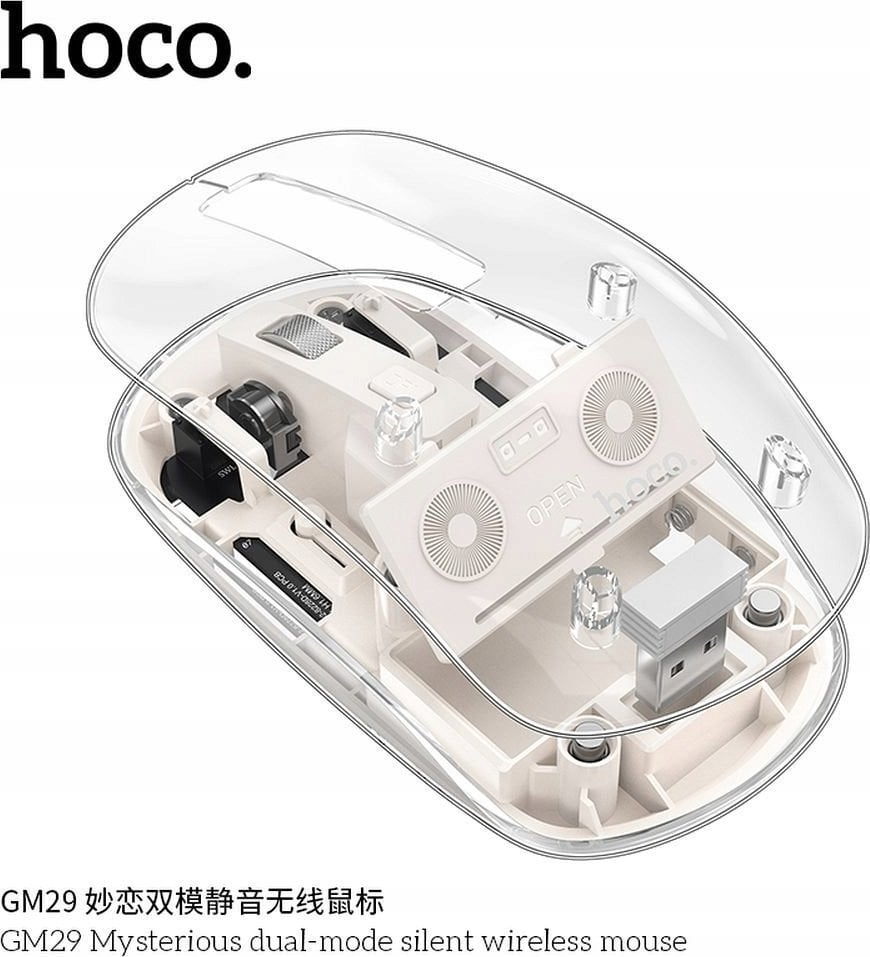Mysz Hoco HOCO mysz komputerowa bezprzewodowa 2,4G 1600 dpi GM29 biała