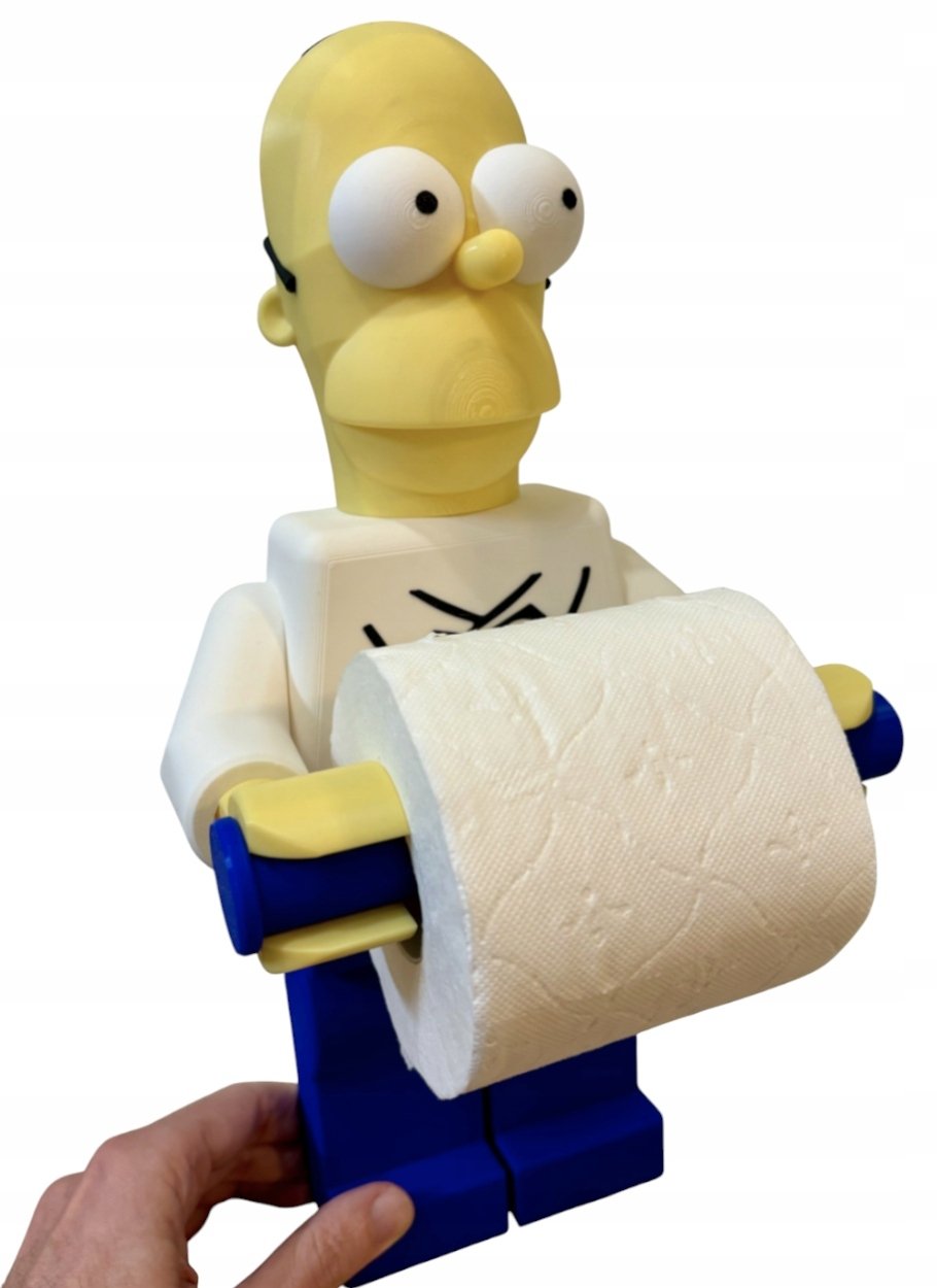 Uchwyt na papier toaletowy Homer Simpson LEGO druk 3D