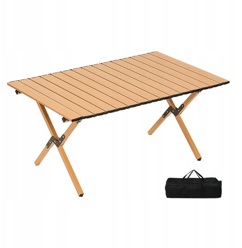 Stół OGRODOWY 60x90cm MOCNY ODPORNY Kempingowy TORBA MOCNY STABILNY J.BRĄZ