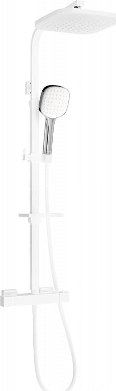 Zestaw prysznicowy Mexen Mexen CQ33 zestaw prysznicowy natynkowy z deszczownicą i baterią termostatyczną, biały/chrom - 772503395-21