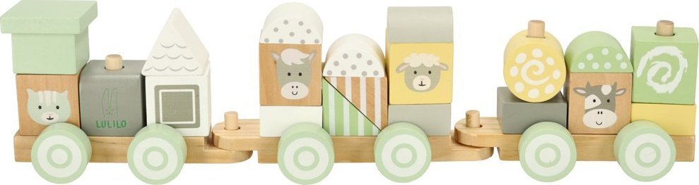 Pociąg kolejka drewniana LULILO pastelowy