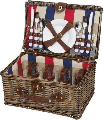 Cilio Kosz piknikowy Cilio Lenno dla 4 osób jasnobrązowy 42 x 28 x 20 cm