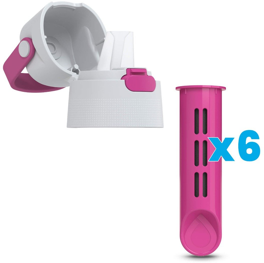 Zakrętka i 6 Wkładów do Butelki Filtrującej Dafi SOLID Flamingowy