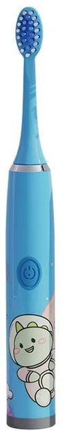Szczoteczka soniczna dla dzieci 6-9 lat z kolorowym nadrukiem i motywami zwierzątek niebieska