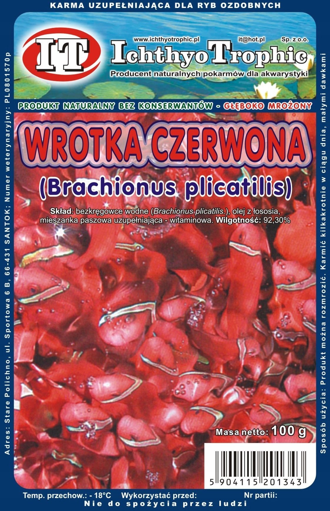 MROŻONKA WROTKA CZERWONA (BRACHIONUS PLICATILIS) 100G
