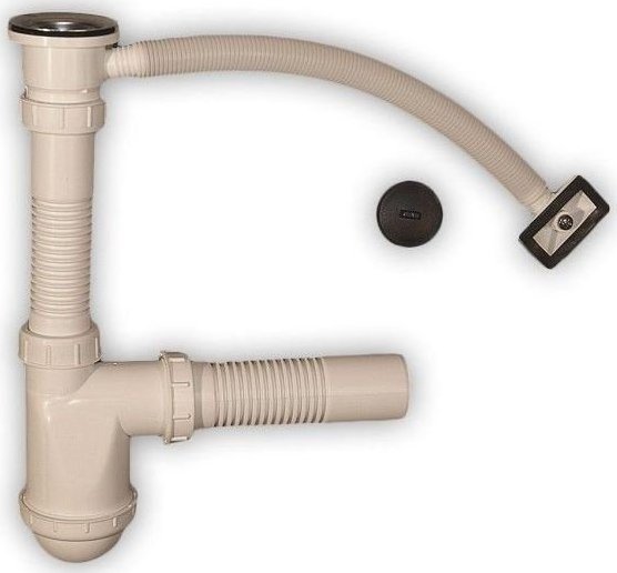 Syfon UN SYFON ZLEWOZMYWAKOWY 1 KOMORA - Z PRZELEWEM ELASTYCZNYM (1 SZT)