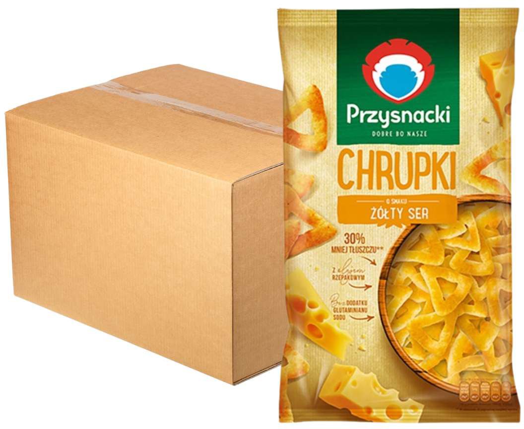 Przysnacki Chrupki o smaku żółty ser 130 g x 15 sztuki