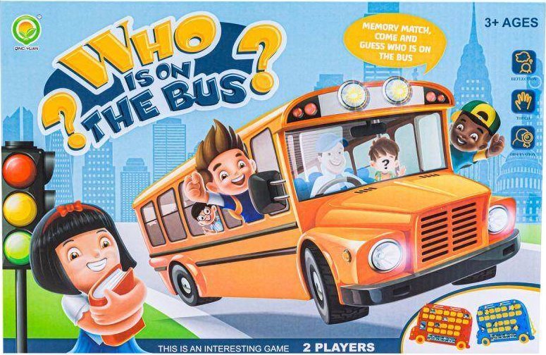 DK Tablica Edukacyjna, Gra Pamięciowa "Zgadnij Kto?" AUTOBUS, Who Is On The Bus?