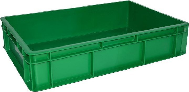 Artech Pojemnik transportowy EURO 130 ścianki i dno pełne, wym. 600 x 400 x 130 mm, bez uchwytu (kolor: zielony)