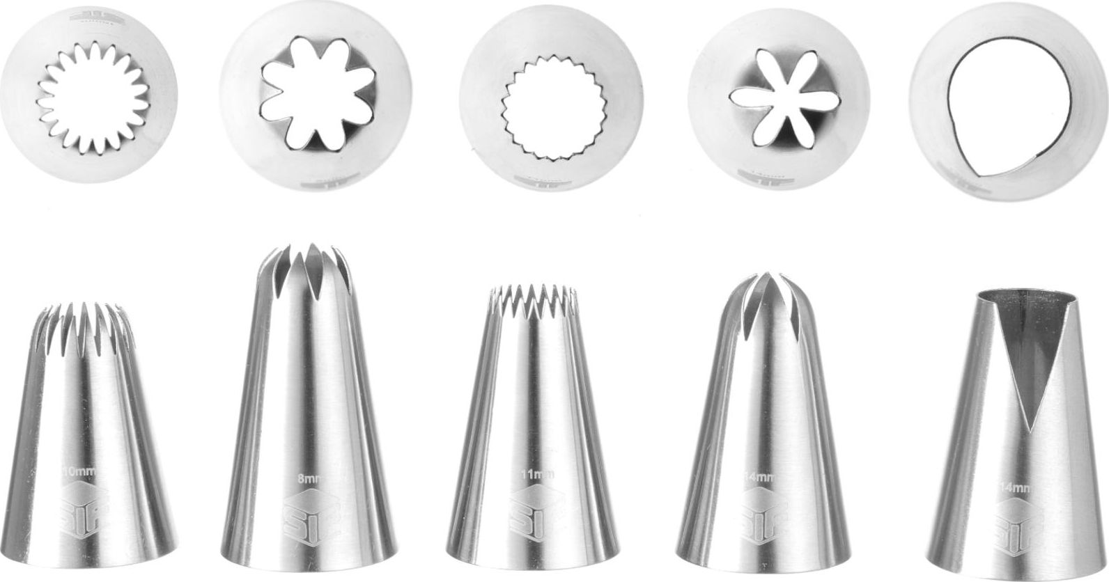 Hendi Końcówki tylki cukiernicze do dekoracji tortów i ciast KWIATY I PŁATKI - zestaw 5szt. - HENDI 551202 Końcówki tylki cukiernicze do dekoracji tor