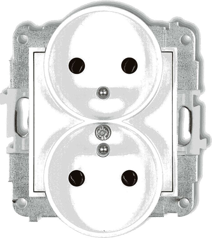 Karlik MINI Gniazdo podwójne z/u białe MGPR-2z