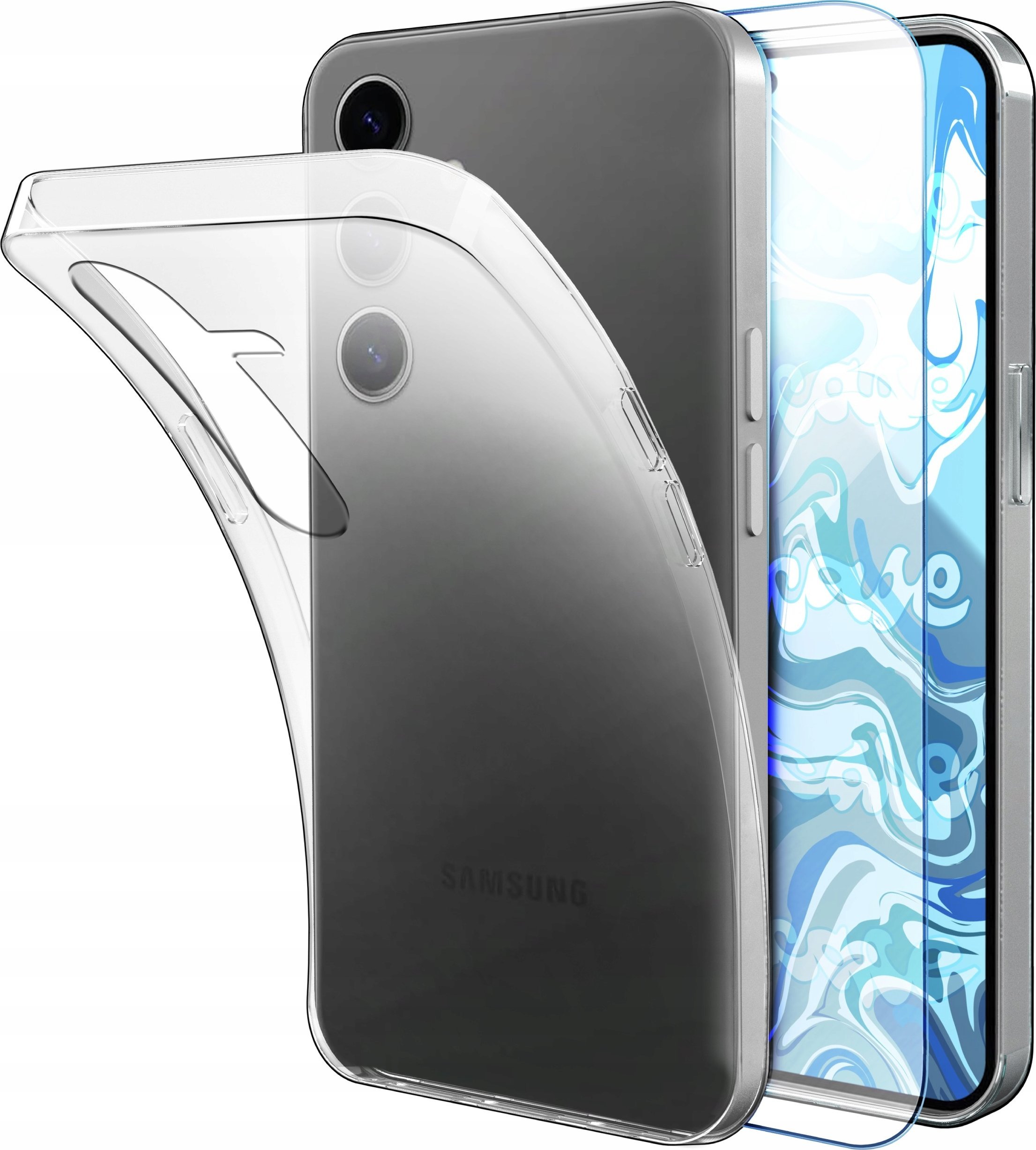 Etui Do Samsung Galaxy S25 (Przezroczyste, Silikonowe, Ochronne) Szkło 9H