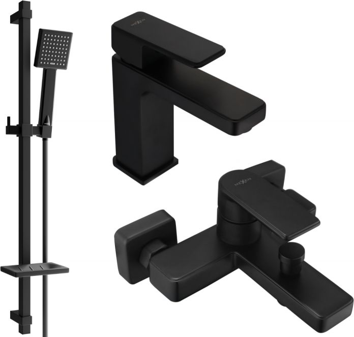 Mexen Mexen Mino DQ45 zestaw wannowy, czarny - 72403DQ45-70