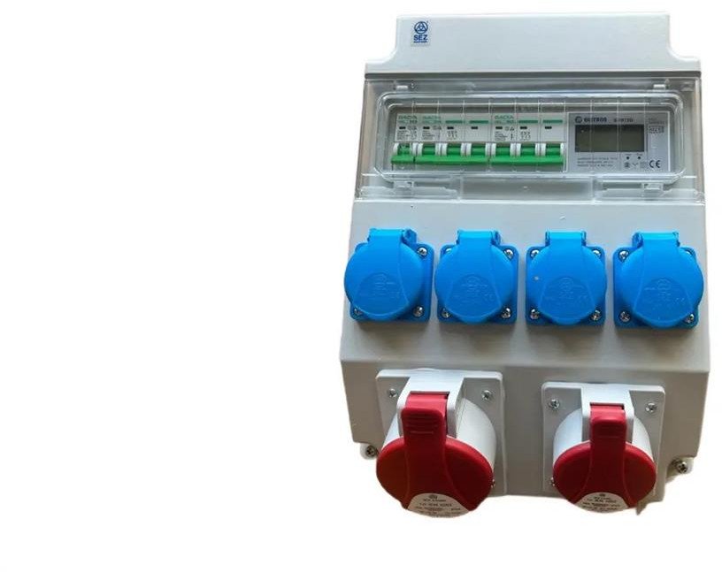 Rozdzielnica elektryczna CEE 32A 16A 230V z bezpiecznikami / licznik prądu LCD 97V-2