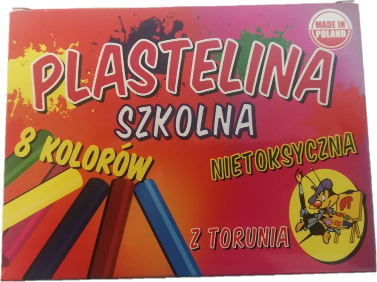 Plastelina szkolna 8 kolorów nietoksyczna