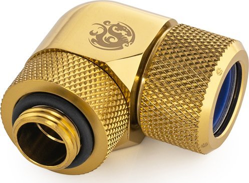 BitsPower Bitspower Advanced Multi-Link Adapter Anschluss 90 Grad G1/4 Zoll AG auf 14mm AD Hardtube - drehbar, Messing