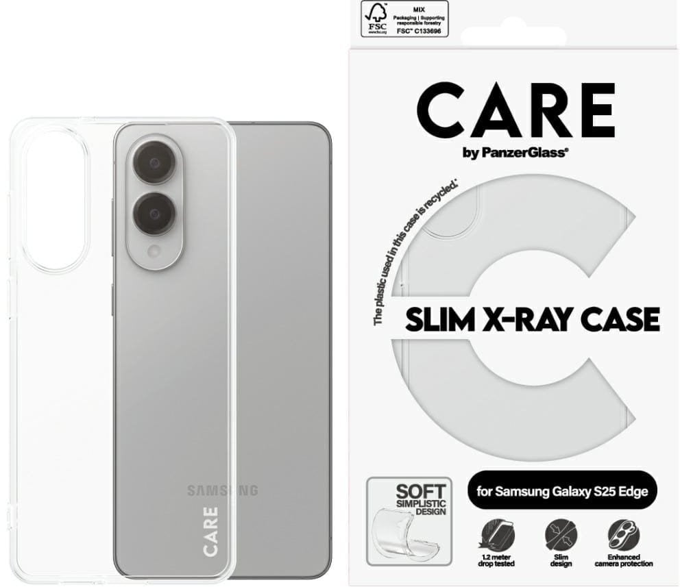 Etui CARE by PanzerGlass Fashion X-Ray do Samsung Galaxy S25 Edge przezroczysty