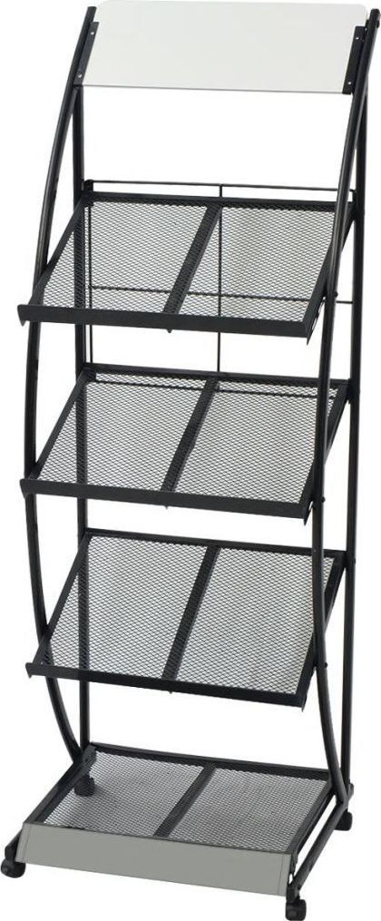 vidaXL VidaXL Stojak na gazety/czasopisma 47x40x134 cm czarny i biały A4