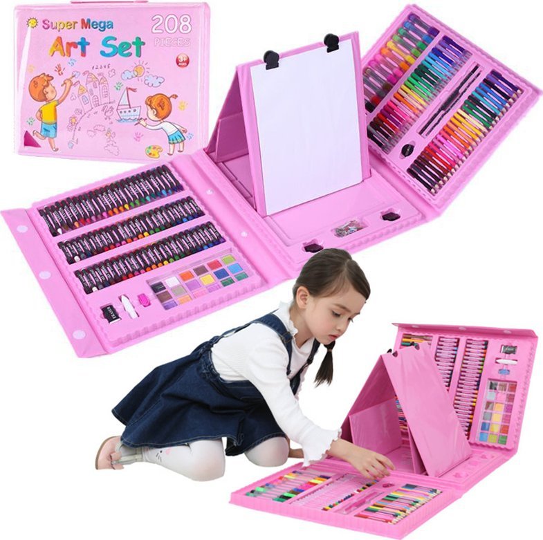 ZESTAW ARTYSTYCZNY W WALIZCE 208el RÓŻOWY KIDDO-03