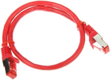 Telegärtner , S/FTP, PiMF, Cat 6A (ISO/IEC), czerwony, 0,5 m (L00000A0074)