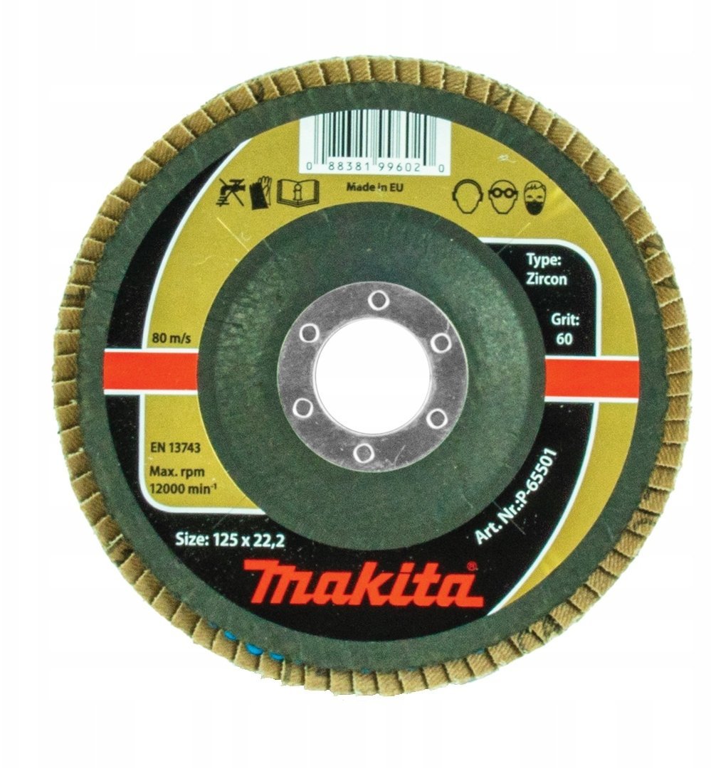 Makita MAKITA ŚCIERNICA LISTKOWA ZIRKON 125x22,23mm P 60 METAL, STAL NIERDZEWNA