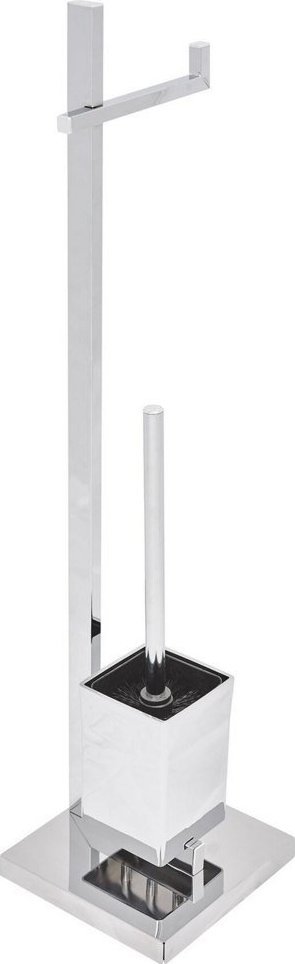 Beliani Stojak na papier i szczotkę toaletową srebrny ULAPES!