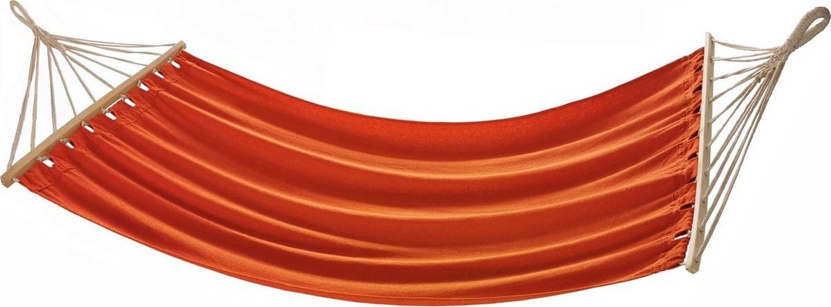 HAMAK OGRODOWY 1 OSOBOWY 200X100CM Z DRĄŻKIEM POMARAŃCZOWY 584008