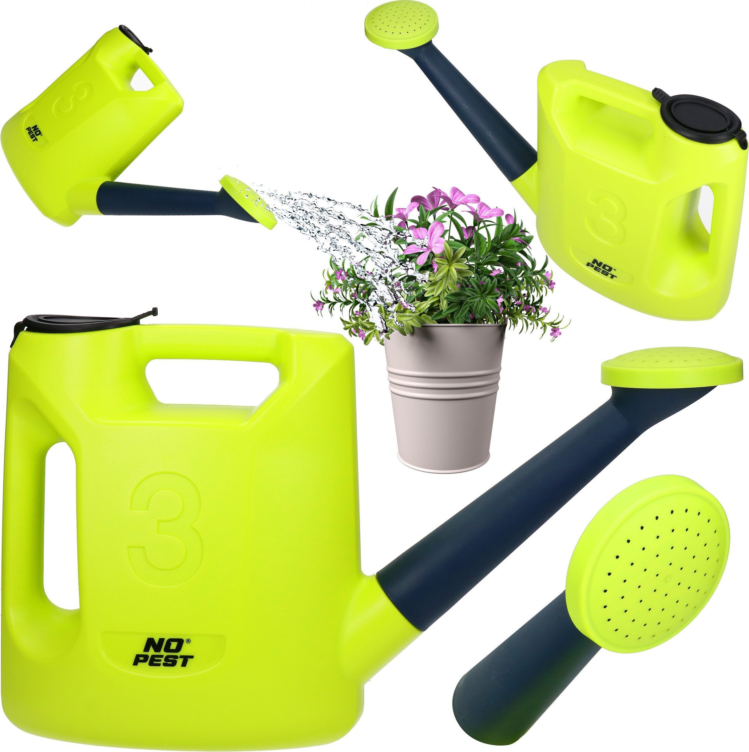 NO PEST Konewka do Podlewania 3L Nalewak Seledynowa Podlewaczka Konewka do Kwiatów Roślin