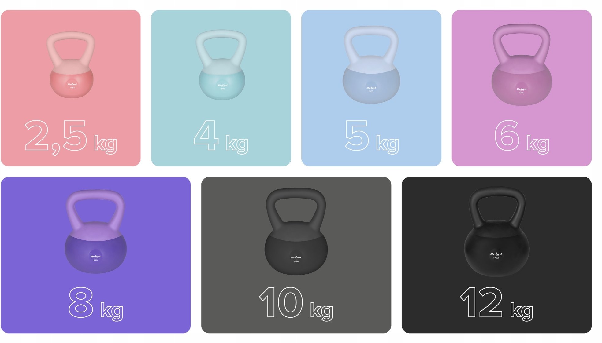 Soft Kettlebell miękki winylowy 5kg REBEL ACTIVE