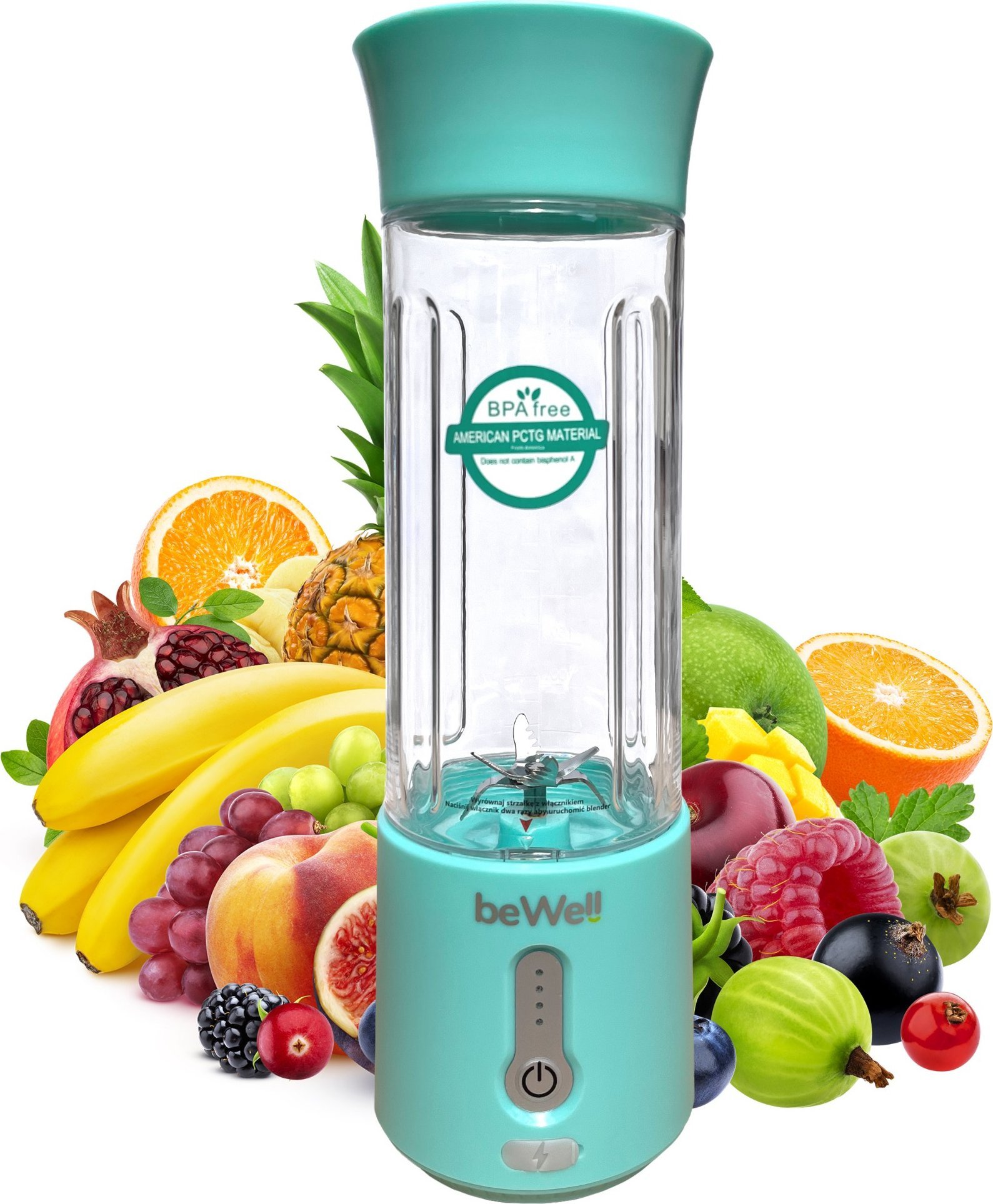Blender kielichowy Bewell Blender do smoothie ręczny bezprzewodowy beWell