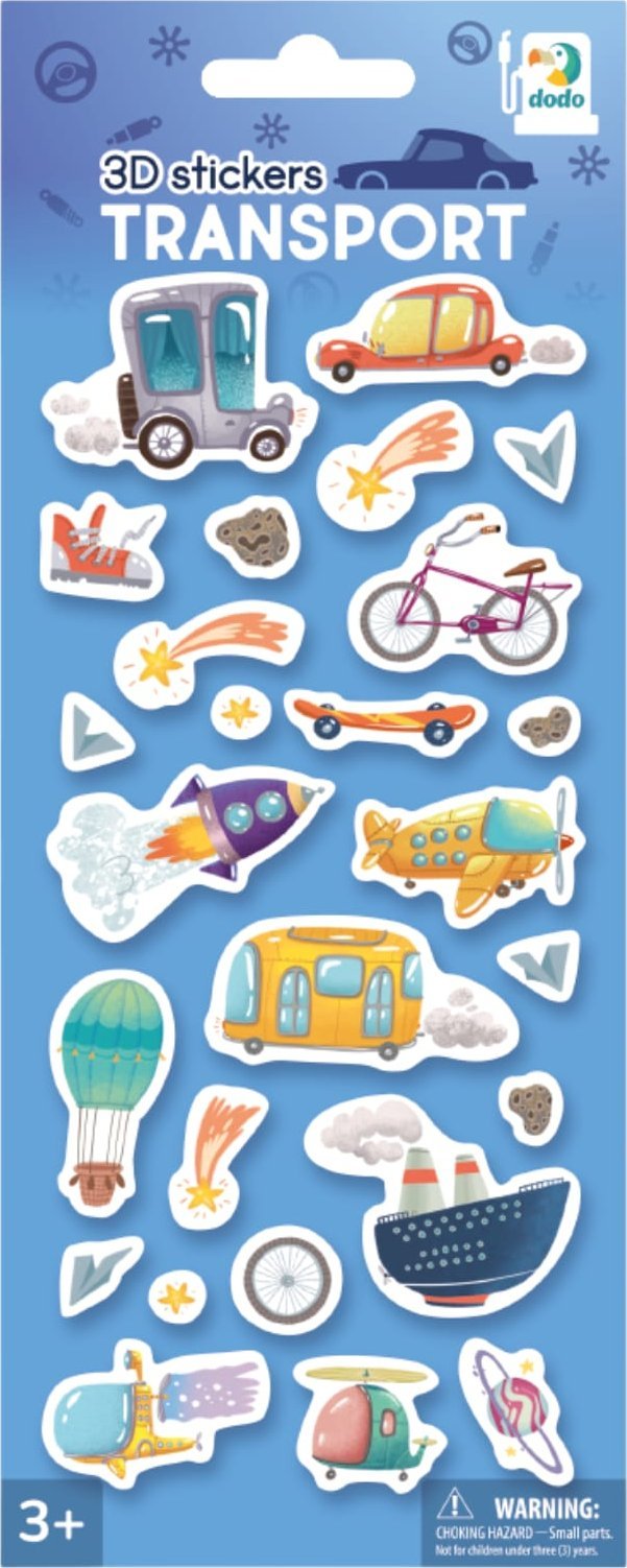 Dodo Naklejki 3D "Transport" Kolorowe I Różnorodne Naklejki Dla Najmłdoszych