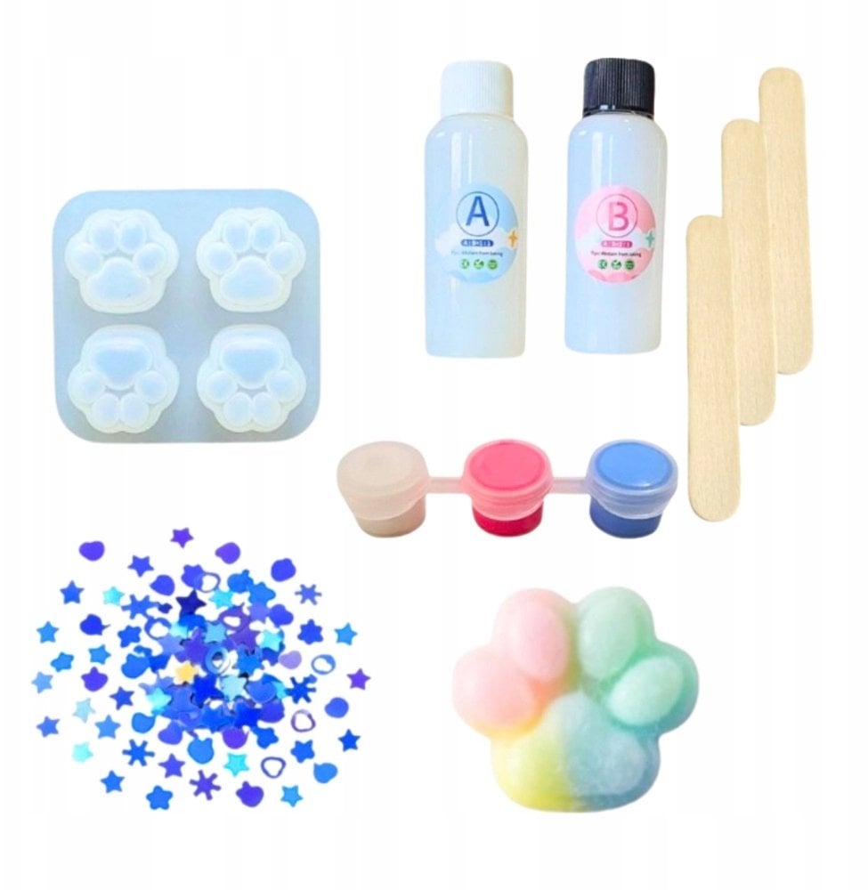 Zestaw Kreatywny DIY Do Tworzenia Gniotków Gniotek Kocia Łapka 44 el.