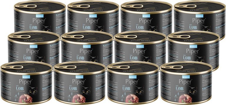 Mokra karma dla kota Piper Animals z jagnięciną zestaw 12 x 185 g