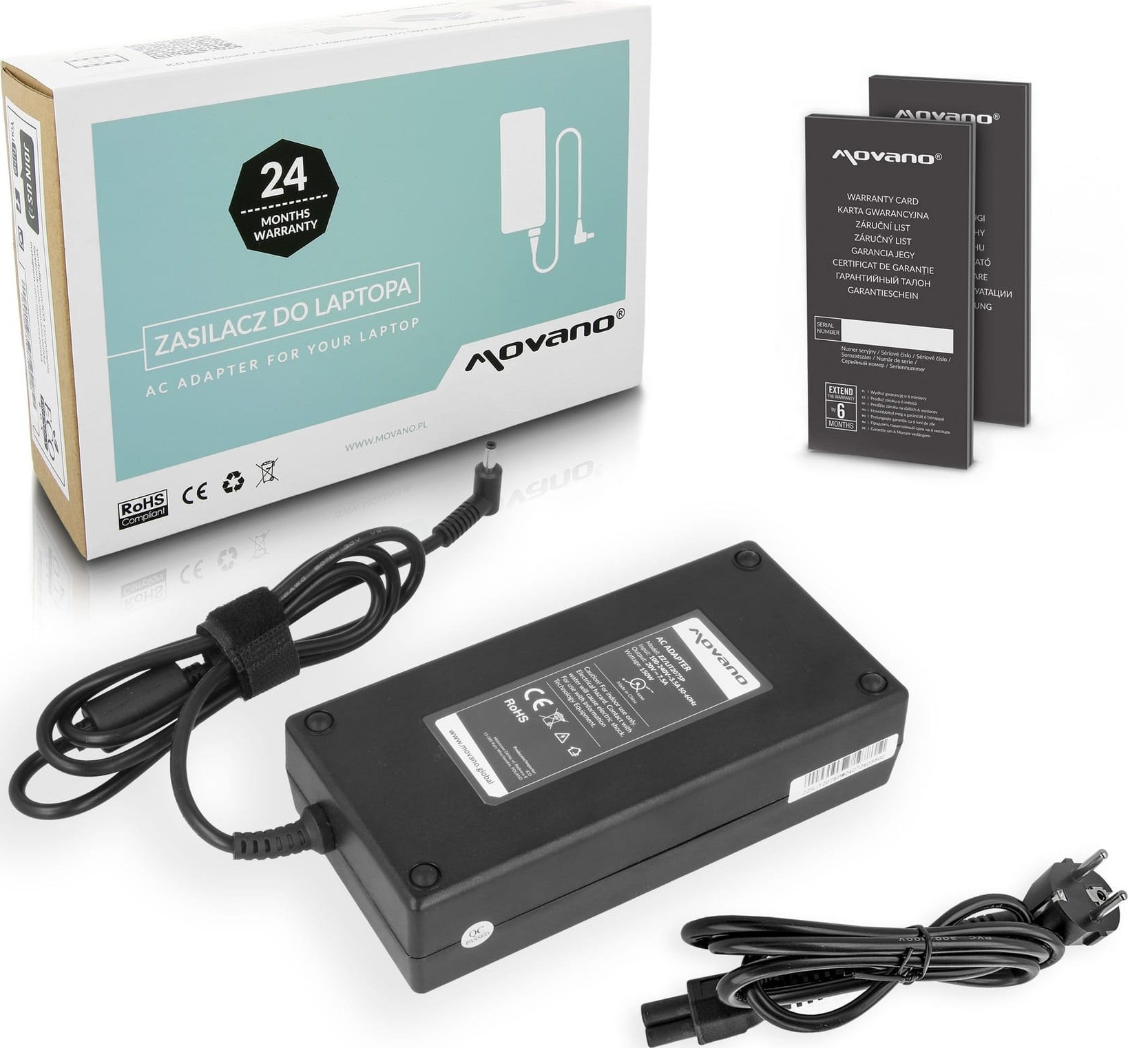 Zasilacz Movano 20v 7.5a (4.5x3.0) 150W do MSI