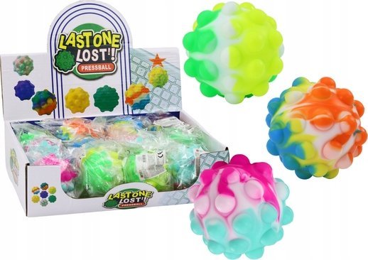 LeanToys Piłeczka Sensoryczna Z Wypustkami Świecąca Kolorowa 6CM