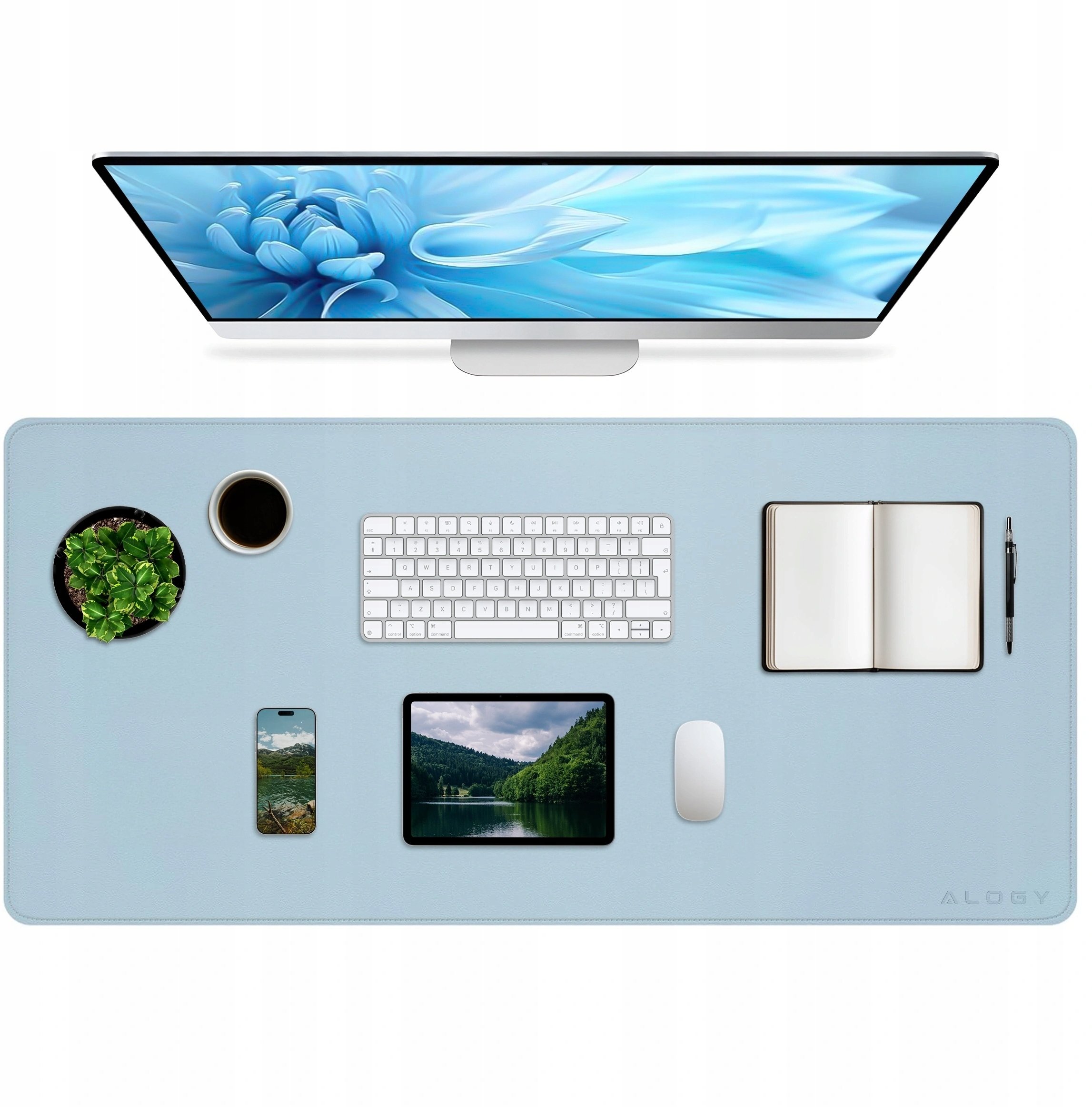 Alogy Podkładka na biurko 9045 cm antypoślizgowa mata ochronna pod mysz i klawiaturę stylowa i trwała