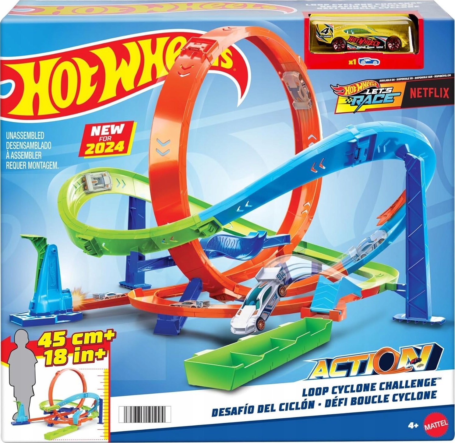 Mattel Hot Wheels Loop Cyclone Challenge, race track