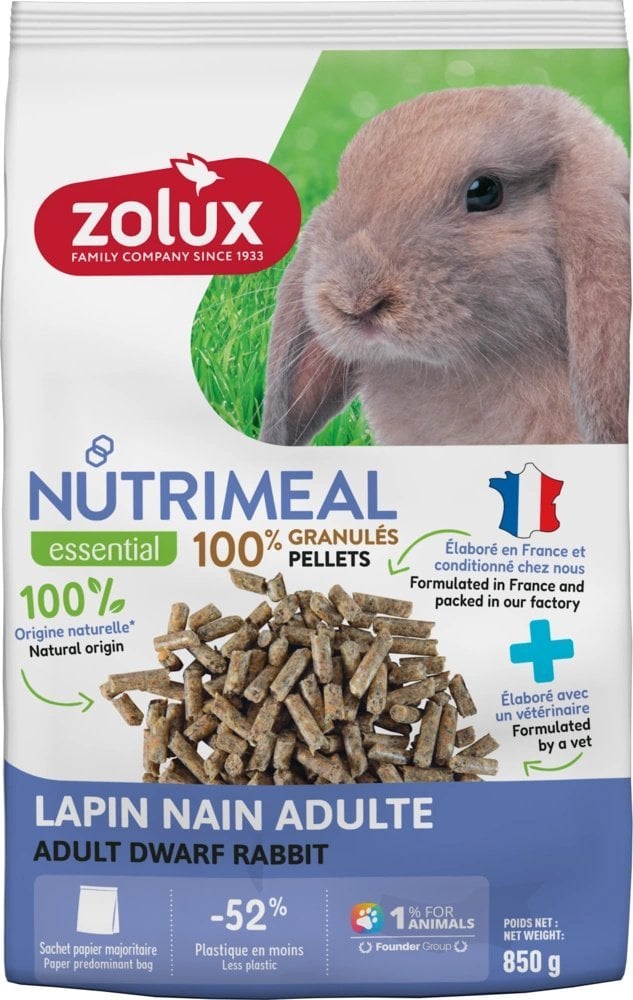 ZOLUX Karma granulat dla królika miniaturki adult NUTRIMEAL 4 850g
