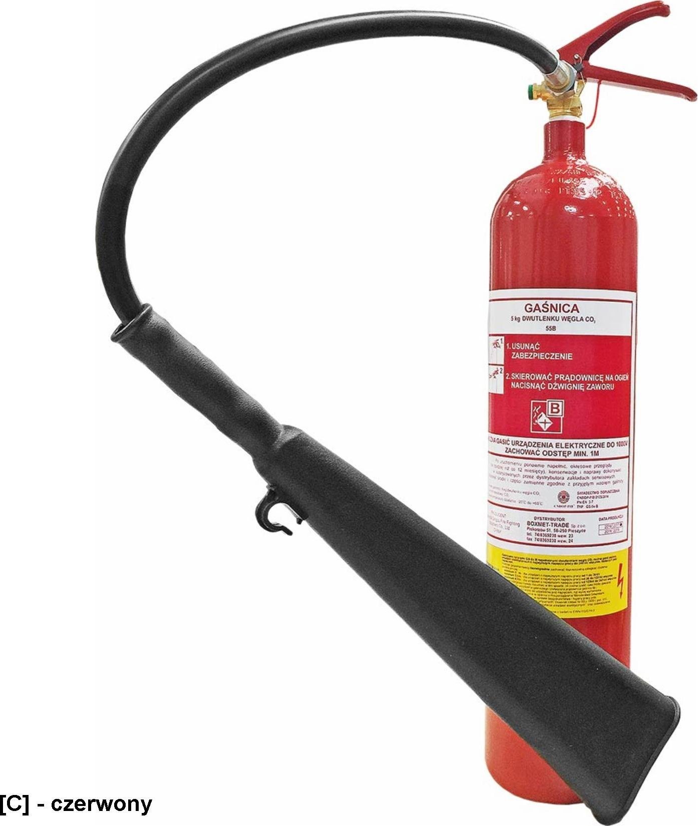 Boxmet BX-GS-5XB-E - gaśnica śniegowa do gaszenia pożarów grupy B, 9 sekund - 5 kg.