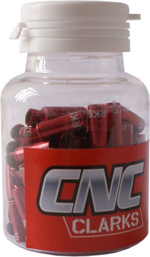 Clarks Końcówka Pancerza Przerzutki 4 mm CNC Aluminium 100 szt Czerwone (CP-G-01-DP-RED)