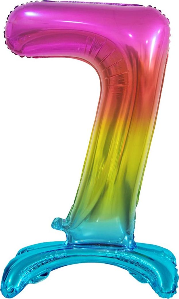 GoDan Balon foliowy cyfra 7 tęczowa - 74 cm uniwersalny