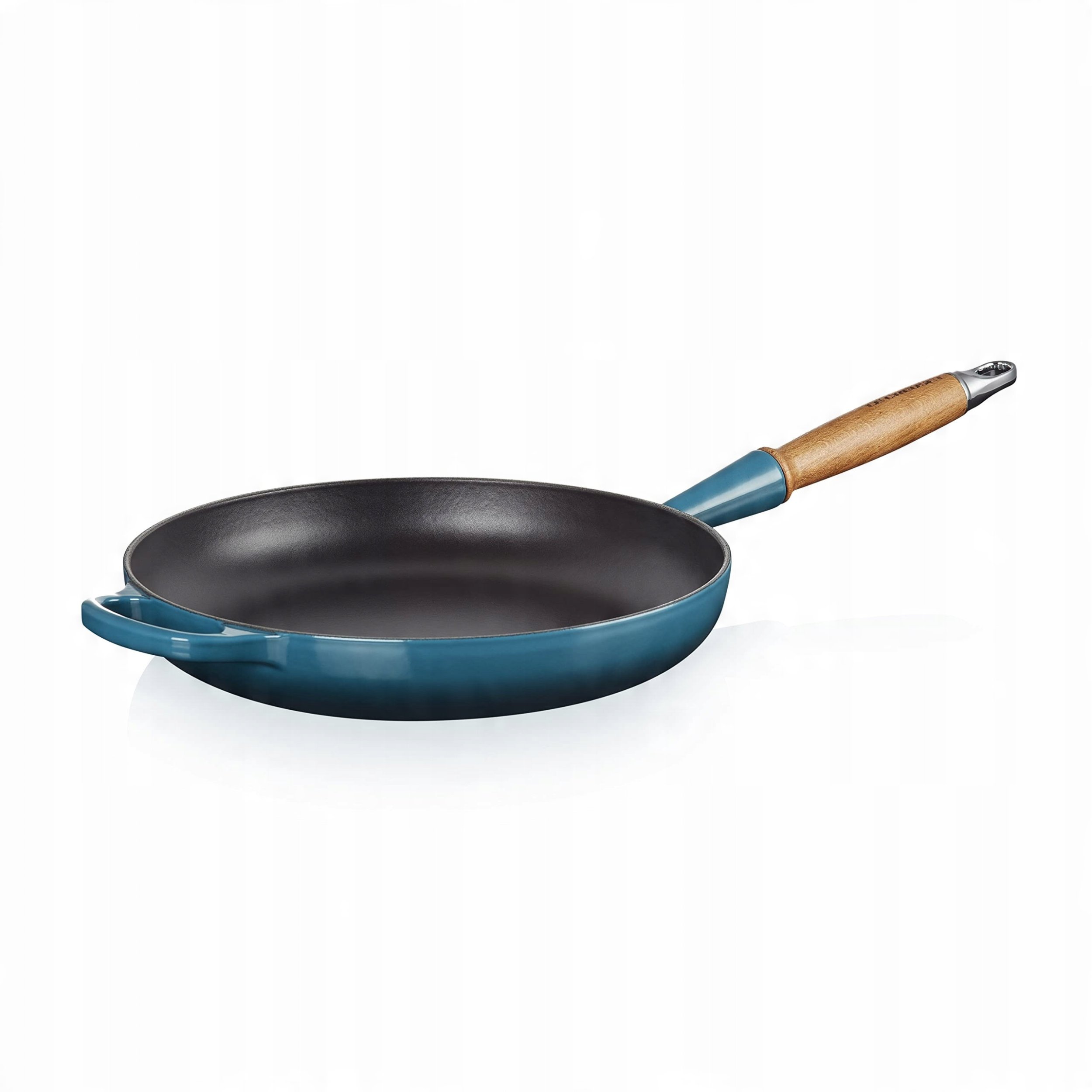 Le Creuset Cuguna panna ar koka rokturi O28cm zila 0024147324386