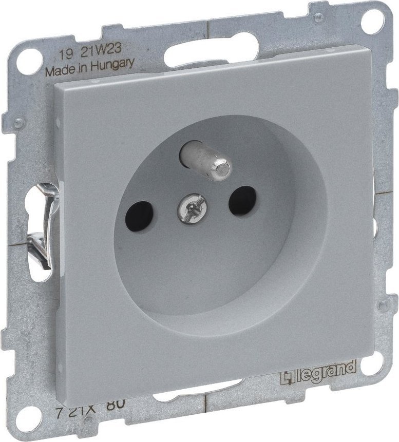 Legrand SUNO - Gniazdo 2P+Z z przesłoną - 16 A - 250 V~ - zaciski automatyczne, Aluminium - Legrand 721380 himp