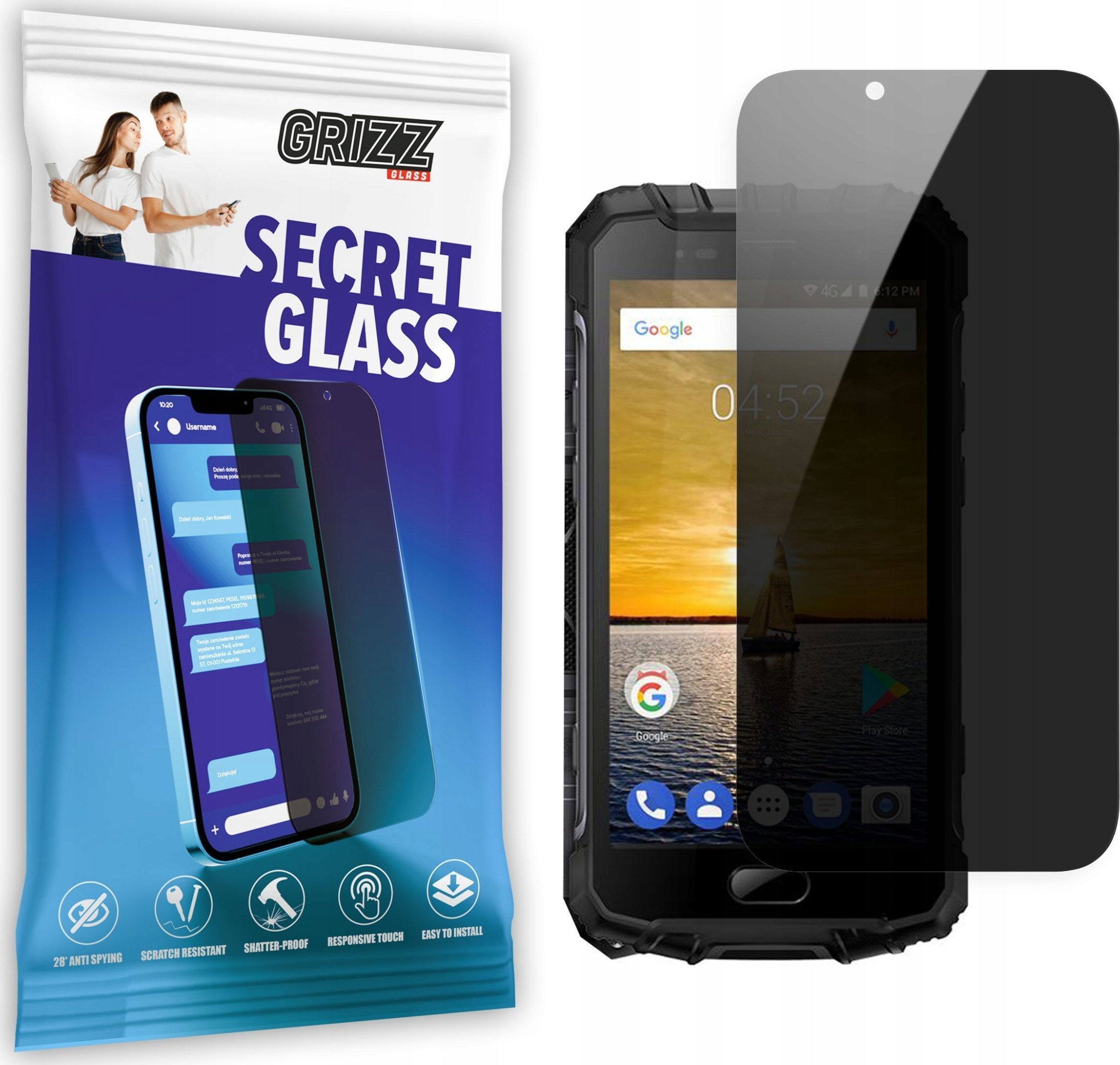 GrizzGlass Szkło prywatyzujące GrizzGlass SecretGlass Ulefone Armor 2