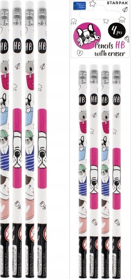Starpak OLOWEK Z GUM HB MINISY STK PBH OP4SZT 36/432